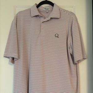 Peter Millar Striped Polo Shirt - White and Blue